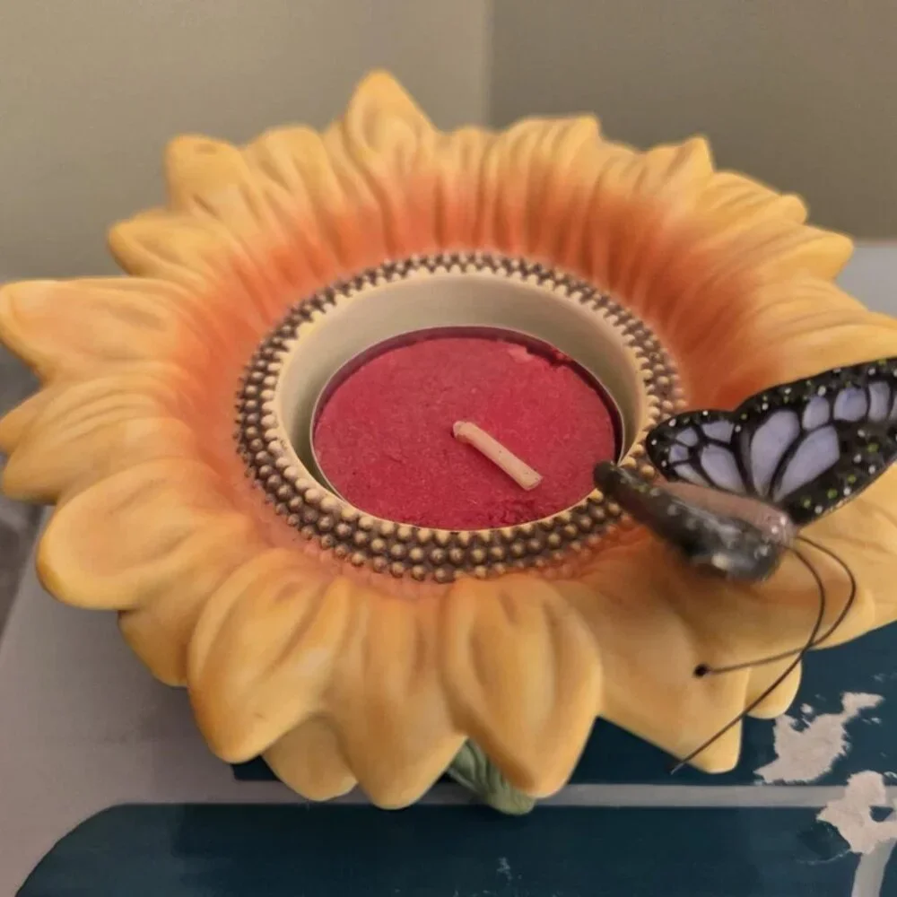 PartyLite Sunflower Buddies Tealight Holders Ladybug Butterfly Lot 2 P7119